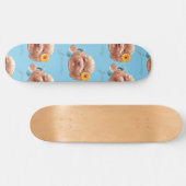 花付きトイプードル及び電話イラストレーション スケートボード (横)