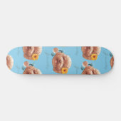 花付きトイプードル及び電話イラストレーション スケートボード (横)