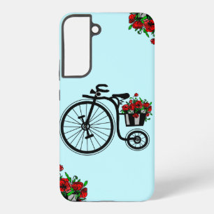 花付きバイクギフトサムスンギャラクシーケース SAMSUNG GALAXY S22+ケース