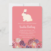 花付きバニーHeadbandベビーシャワー招待状 招待状 (正面)