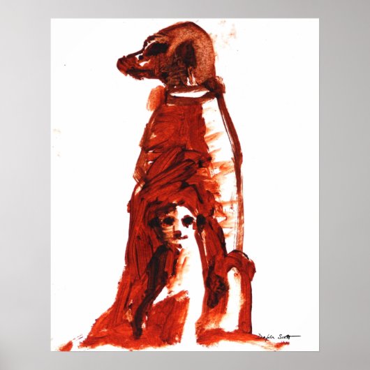 花付きパップ – アートプリント ポスター (正面)