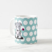 花付きピットブル コーヒーマグカップ (正面左)