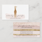 花付きピンクのアルパカ 名刺 (正面/裏面)