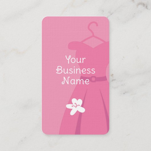 花付きピンクのドレス縦名刺 名刺 (裏面)