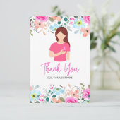 花付きピンクリボン乳がん認識度 サンキューカード (スタンド正面)