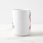 花付きピンクリボン コーヒーマグカップ (中央)