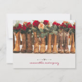 花付きブーツの列 ノートカード (正面)
