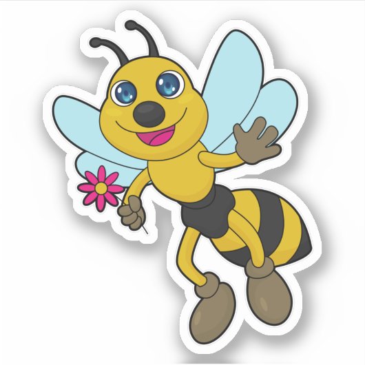 花付きミツバチ シール (正面)