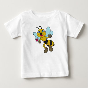 花付きミツバチ ベビーTシャツ