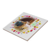 花付きヤギ タイル (側面)