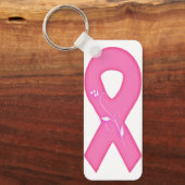 花付き乳がん認識度リボン キーホルダー (正面)