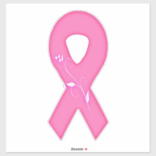 花付き乳がん認識度リボン シール (シート)
