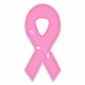 花付き乳がん認識度リボン シール (正面)