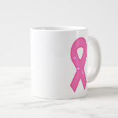 花付き乳がん認識度リボン ジャンボコーヒーマグカップ (正面右)