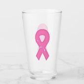 花付き乳がん認識度リボン タンブラーグラス (正面)