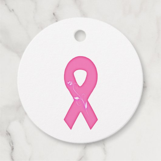 花付き乳がん認識度リボン フェイバータグ (正面)