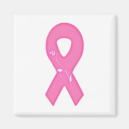 花付き乳がん認識度リボン マグネット