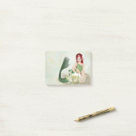 花付き人魚 ポストイット (デスク上)