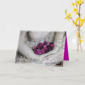 花付き仏ハッピーバースデーグリーティングカード カード (黄色い花)