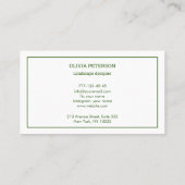 花付き名刺。 名刺 (裏面)