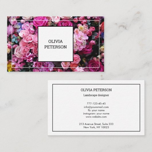 花付き名刺。 名刺 (正面/裏面)