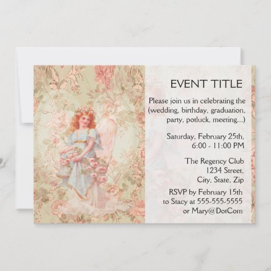 花付き天使 招待状 (正面)