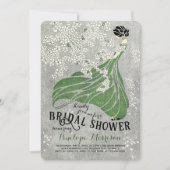 花付き女性ブライダルシャワー 招待状 (正面)