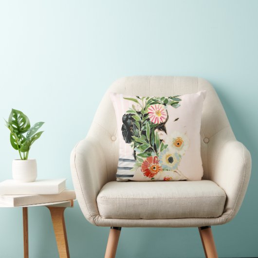 花付き女性 クッション (椅子)