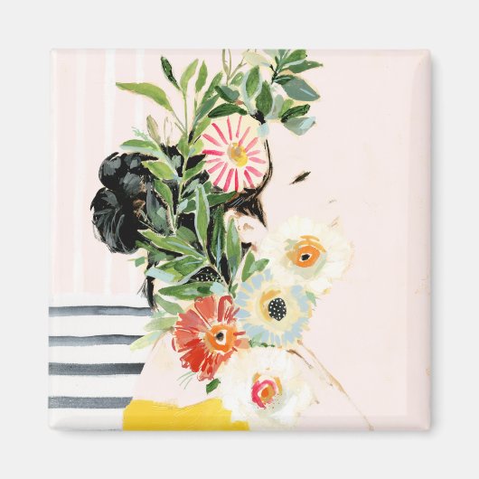 花付き女性 マグネット (正面)