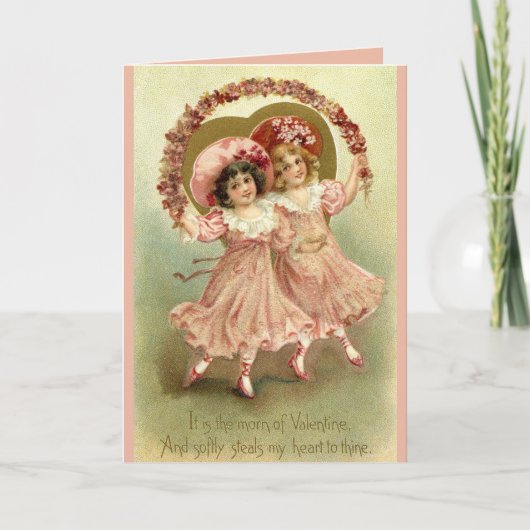 花付き少女-バレンタビクトリアンインはがき シーズンカード (正面)