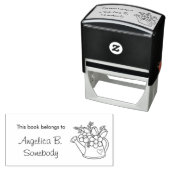 花付き庭散水缶蔵書票 セルフインキングスタンプ (インサイチュ)