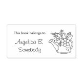 花付き庭散水缶蔵書票 セルフインキングスタンプ (デザイン)