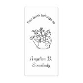 花付き庭散水缶蔵書票 ラバースタンプ (インプリント)