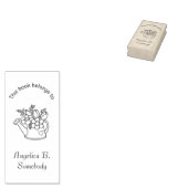 花付き庭散水缶蔵書票 ラバースタンプ (押印)