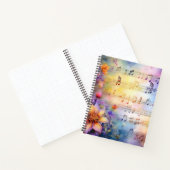 花付き水彩音楽カラフル曲 ノートブック (内部)