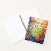 花付き水彩音楽カラフル曲 ノートブック (内部)