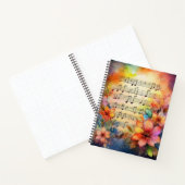 花付き水彩音楽カラフル曲 ノートブック (内部)