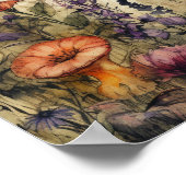 花付き水彩魔女 ポスター (角)