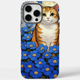 花付き猫フォンケース – フローラ猫カバー iPhone 16 PRO MAXケース