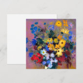 花付き白い花瓶オディロン・リドン シーズンカード (正面/裏面)