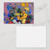 花付き白い花瓶オディロン・リドン ノートカード (正面/裏面)