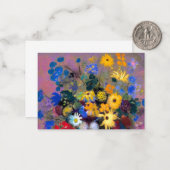 花付き白い花瓶オディロン・リドン ノートカード (正面/裏面インサイチュ)