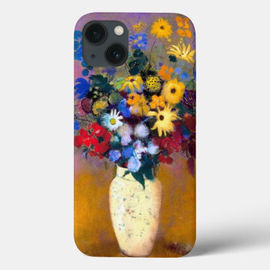 花付き白い花瓶オディロン・リドン Case-Mate iPhoneケース (裏面)