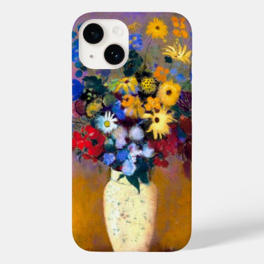 花付き白い花瓶オディロン・リドン Case-Mate iPhoneケース (裏面)