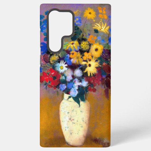 花付き白い花瓶オディロン・リドン SAMSUNG GALAXYケース (裏面)