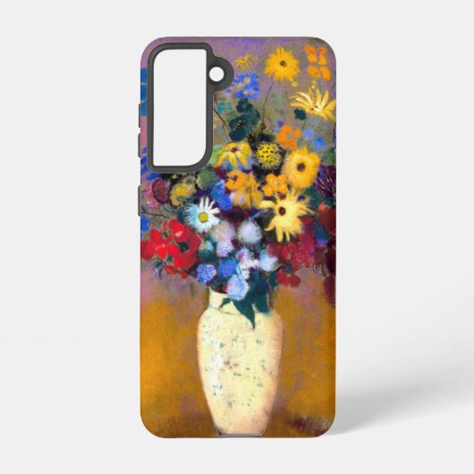 花付き白い花瓶オディロン・リドン SAMSUNG GALAXYケース (裏面)
