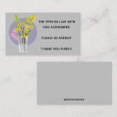 花付き編集可能ガラスお願い患者カード 名刺 (正面/裏面)