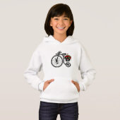 花付き自転車フード付きスウェットシャツ (正面フル)