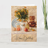 花付き花瓶,コーヒーポットとフルーツ,ファンゴッホ カード (正面)