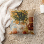 花付き花瓶,コーヒーポットとフルーツ,ファンゴッホ クッション (ブランケット)